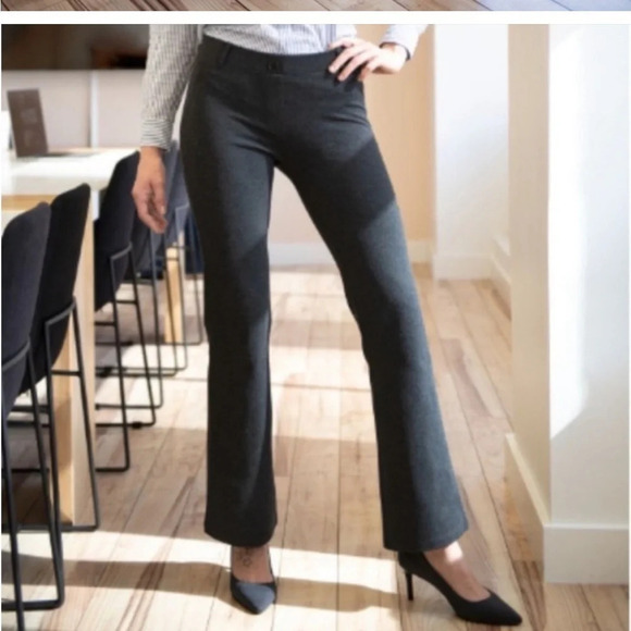 Betabrand Bootcut Boot Charcoal Gray Dress Yoga Pants Size Small - Picture 1 of 12